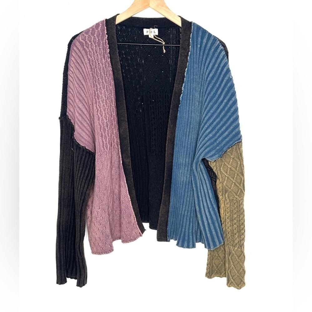 POL Colorblock Cardigan Sweater Large